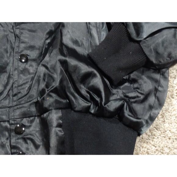 Vtg Westark Black Satin Chevrolet "Heartbeat of America" Bomber Jacket, Size M - Picture 4 of 10